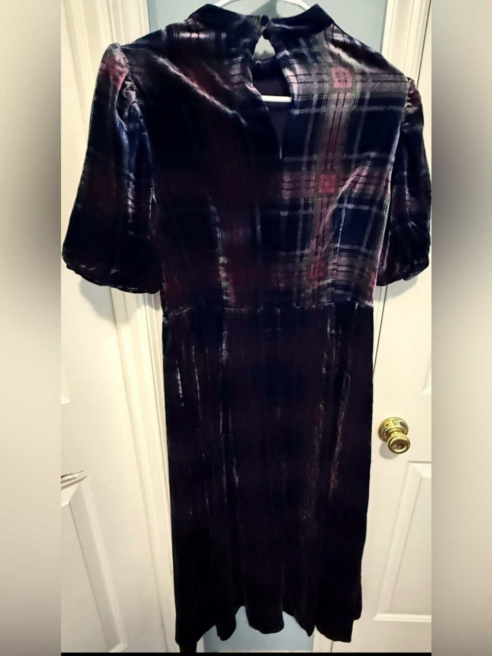 Boden high neck velvet plaid midi dress size 8 nwt style d1095 - Picture 8 of 8